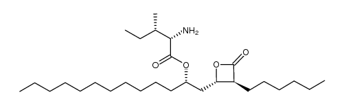L-Isoleucine, (1S)-1-[[(2S,3S)-3-hexyl-4-oxo-2-oxetanyl]methyl]dodecyl ester 结构式