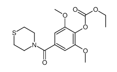 Carbonic acid, 2,6-dimethoxy-4-(4-thiomorpholinylcarbonyl)phenyl ethyl ester 结构式