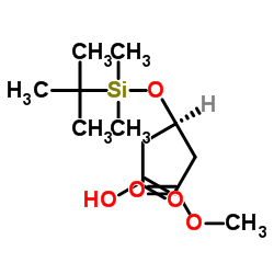 (3R)-3-叔丁基二甲基硅氧基戊二酸单甲酯 结构式