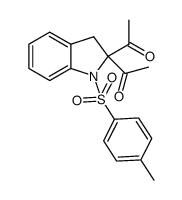 Ethanone, 1,1'-[1,3-dihydro-1-[(4-methylphenyl)sulfonyl]-2H-indol-2-ylidene]bis- 结构式