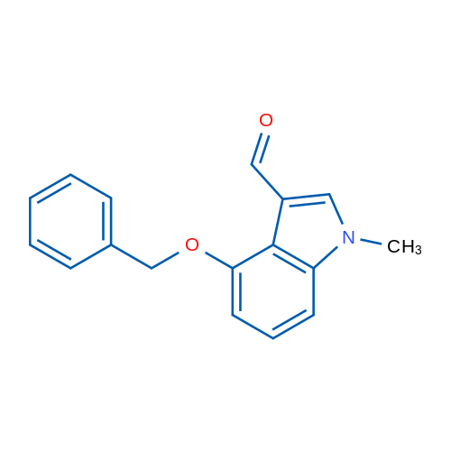1-甲基-4-(苯基甲氧基)-1H-吲哚-3-甲醛 结构式