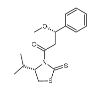 1-Propanone, 3-methoxy-1-[(4S)-4-(1-methylethyl)-2-thioxo-3-thiazolidinyl]-3-phenyl-, (3S)- 结构式