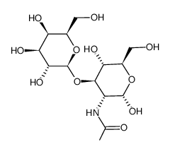 2-乙酰氨基-2-脱氧-3-O-(β-D-吡喃半乳糖基)-D-吡喃葡萄糖 结构式