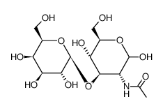 2-乙酰氨基-2-脱氧-3-O-β-D-吡喃半乳糖基-β-D-吡喃葡萄糖 结构式