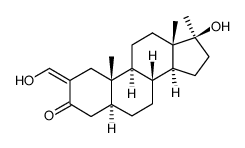 Androstan-3-one, 17-hydroxy-2-(hydroxymethylene)-17-methyl-, (2Z,5α,17β)- (9CI) 结构式