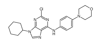 2-氯-9-环己基-N-[4-(4-吗啉基)苯基]-9H-嘌呤-6-胺 结构式