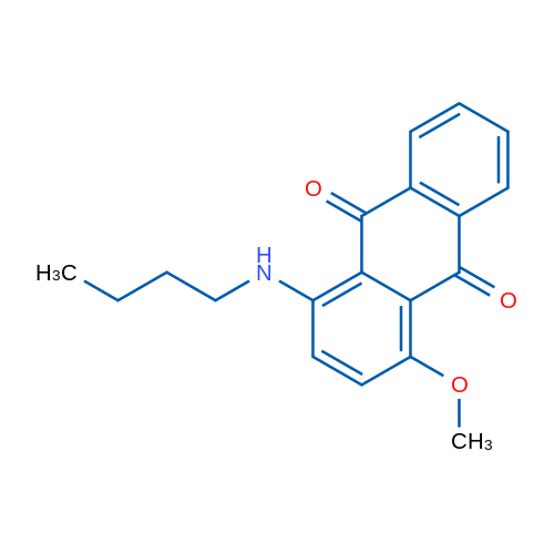 1-(丁氨基)-4-甲氧基蒽-9,10-二酮 结构式