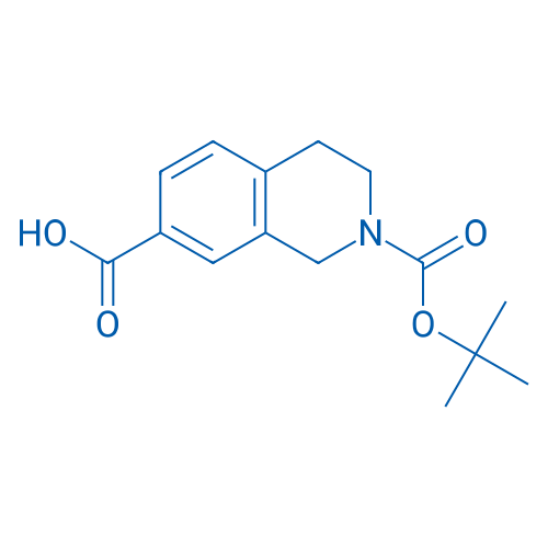 2-(叔丁氧基羰基)-1,2,3,4-四氢异喹啉-7-羧酸 结构式
