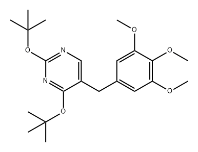 2,4-双(1,1-二甲基乙氧基)-5-[(3,4,5-三甲氧基苯基)甲基]嘧啶 结构式