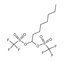 Methanesulfonic acid, 1,1,1-trifluoro-, 1,1'-octylidene ester 结构式