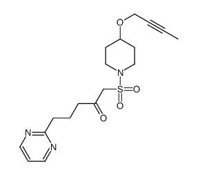 1-[[4-(2-丁炔-1-基氧基)-1-哌啶基]磺酰基]-5-(2-嘧啶基)-2-戊酮 结构式