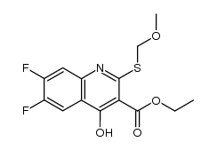 6,7-二氟-4-羟基-2-[(甲氧基甲基)硫代]-3-喹啉羧酸乙酯 结构式