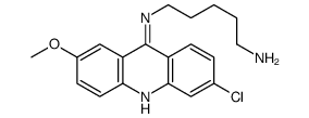 N1-(6-氯-2-甲氧基-9-吖啶基)-1,5-戊二胺 结构式