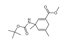 1,4-环己二烯-1-羧酸-3-[[(1,1-二甲基乙氧基)羰基]氨基]-3,5-二甲基-甲酯 结构式