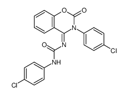Urea, N-(4-chlorophenyl)-N'-[3-(4-chlorophenyl)-2,3-dihydro-2-oxo-4H-1,3-benzoxazin-4-ylidene]- 结构式