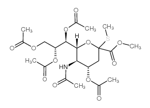 METHYL (METHYL 5-ACETAMIDO-4,7,8,9-TETRA-O-ACETYL-3,5-DIDEOXY-2-THIO-D-GLYCERO-D-GALACTO-2-NONULOPYRANOSID)ONATE 结构式