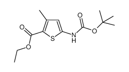 2-Thiophenecarboxylic acid, 5-[[(1,1-dimethylethoxy)carbonyl]amino]-3-methyl-, ethyl ester 结构式