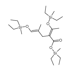 4-Pentenoic acid, 5-[(diethylmethylsilyl)oxy]-2-[1-[(diethylmethylsilyl)oxy]ethylidene]-4-methyl-, diethylmethylsilyl ester, (Z,Z)- (9CI) 结构式