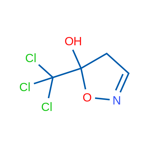 5-羟基-5-三氯甲基-4,5-二氢异噁唑 结构式