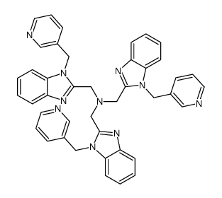 1H-Benzimidazole-2-methanamine, 1-(3-pyridinylmethyl)-N,N-bis[[1-(3-pyridinylmethyl)-1H-benzimidazol-2-yl]methyl]- 结构式