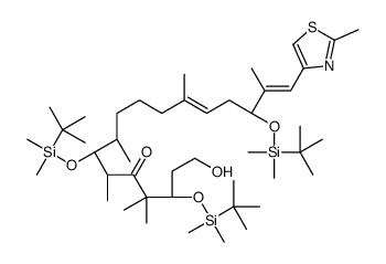 (3S,6R,7S,8S,12Z,15S,16E)-3,7,15-TRIS-{[TERT-BUTYL(DIMETHYL)SILYL]OXY}-1-HYDROXY-4,4,6,8,12,16-HEXAMETHYL-17-(2-METHYL-1,3-THIAZOL-4-YL)HEPTADECA-12,16-DIEN-5-ONE 结构式