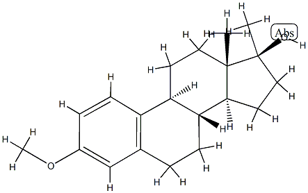 3-甲氧基-17α-甲基雌甾-1,3,5(10)-三烯-17β-醇 结构式