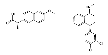 2-Naphthaleneacetic acid, 6-methoxy-α-methyl-, (αR)-, compd. with (1S,4S)-4-(3,4-dichlorophenyl)-1,2,3,4-tetrahydro-N-methyl-1-naphthalenamine (1:1) (9CI) 结构式