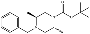 (2R,5S)-4-苄基-2,5-二甲基哌嗪-1-羧酸叔丁酯 结构式