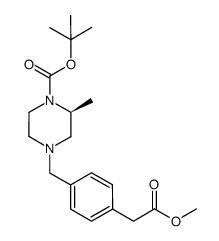 (S)-4-(4-(2-甲氧基-2-氧代乙基)苄基)-2-甲基哌嗪-1-甲酸叔丁酯 结构式