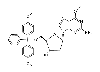 Guanosine, 5'-O-[bis(4-methoxyphenyl)phenylmethyl]-2'-deoxy-6-O-methyl- (9CI) 结构式