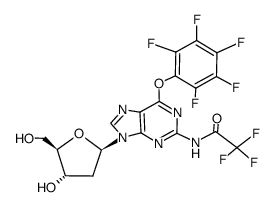 2'-?Deoxy-?6-?O-?(pentafluorophenyl)?-?N-?(trifluoroacetyl)?-guanosine 结构式