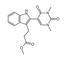 1H-Indole-3-propanoic acid, 2-(1,2,3,4-tetrahydro-1,3-dimethyl-2,4-dioxo-5-pyrimidinyl)-, methyl ester 结构式