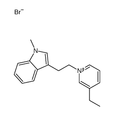 3-乙基-1-[2-(1-甲基-1H-吲哚-3-基)乙基]吡啶鎓溴化物 结构式