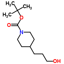 3-(1-Boc-4-哌啶基)-1-丙醇 结构式