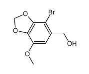 (4-溴-7-甲氧基苯并[d][1,3]二氧杂环戊烯-5-基)甲醇 结构式