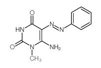 6-氨基-1-甲基-5-苯基偶氮-2,4(1H,3H)-嘧啶二酮 结构式