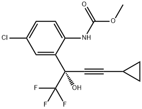 [4-氯-2-[(1S)-3-环丙基-1-羟基-1-(三氟甲基)-2-丙炔基]苯基]氨基甲酸甲酯 结构式