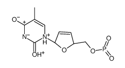 2',3'-双脱氢-3'-脱氧胸苷5'-氢膦酸酯 结构式