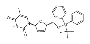 Thymidine, 2',3'-didehydro-3'-deoxy-5'-O-[(1,1-dimethylethyl)diphenylsilyl]- (9CI) 结构式