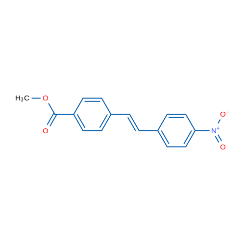 (E)-甲基4-(4-硝基苯乙烯)苯甲酸甲酯 结构式