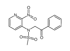 N-(2-硝基-3-吡啶基)-N-(2-氧代-2-苯乙基)甲磺酰胺 结构式