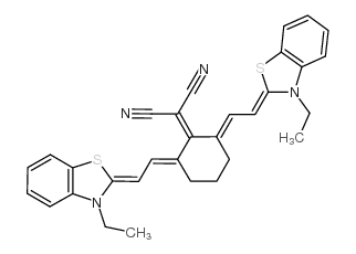 2-(2,6-BIS((E)-2-[3-ETHYL-1,3-BENZOTHIAZOL-2(3H)-YLIDENE]ETHYLIDENE)CYCLOHEXYLIDENE)MALONONITRILE 结构式