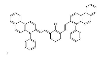 3-[(E)-2-(2-CHLORO-3-((E)-2-[4-PHENYLBENZO[F]QUINOLIN-3(4H)-YLIDENE]ETHYLIDENE)-1-CYCLOHEXEN-1-YL)ETHENYL]-4-PHENYLBENZO[F]QUINOLINIUM IODIDE 结构式