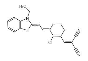 (((3E)-2-CHLORO-3-[(2Z)-2-(3-ETHYL-1,3-BENZOTHIAZOL-2(3H)-YLIDENE)ETHYLIDENE]CYCLOHEX-1-EN-1-YL)METHYLENE)MALONONITRILE 结构式