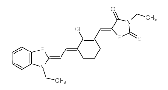 4-THIAZOLIDINONE, 5-[[2-CHLORO-3-[(3-ETHYL-2(3H)-BENZOTHIAZOLYLIDENE)ETHYLIDENE]-1-CYCLOHEXEN-1-YL]METHYLENE]-3-ETHYL-2-THIOXO- 结构式