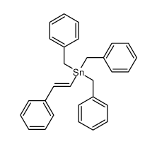 Stannane, [(1E)-2-phenylethenyl]tris(phenylmethyl)- 结构式