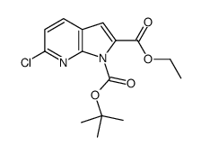 6-氯-1H-吡咯并[2,3-b]吡啶-1,2-二羧酸 1-叔丁基 2-乙酯 结构式