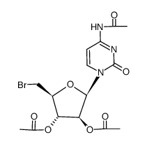 Acetamide, N-[1-(2,3-di-O-acetyl-5-bromo-5-deoxy-β-D-arabinofuranosyl)-1,2-dihydro-2-oxo-4-pyrimidinyl]- 结构式