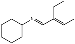 N-(2-乙基-2-丁烯亚基)环己胺, (E,E)- 结构式