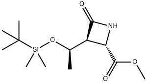 2-Azetidinecarboxylic acid, 3-[(1R)-1-[[(1,1-dimethylethyl)dimethylsilyl]oxy]ethyl]-4-oxo-, methyl ester, (2S,3S)- 结构式